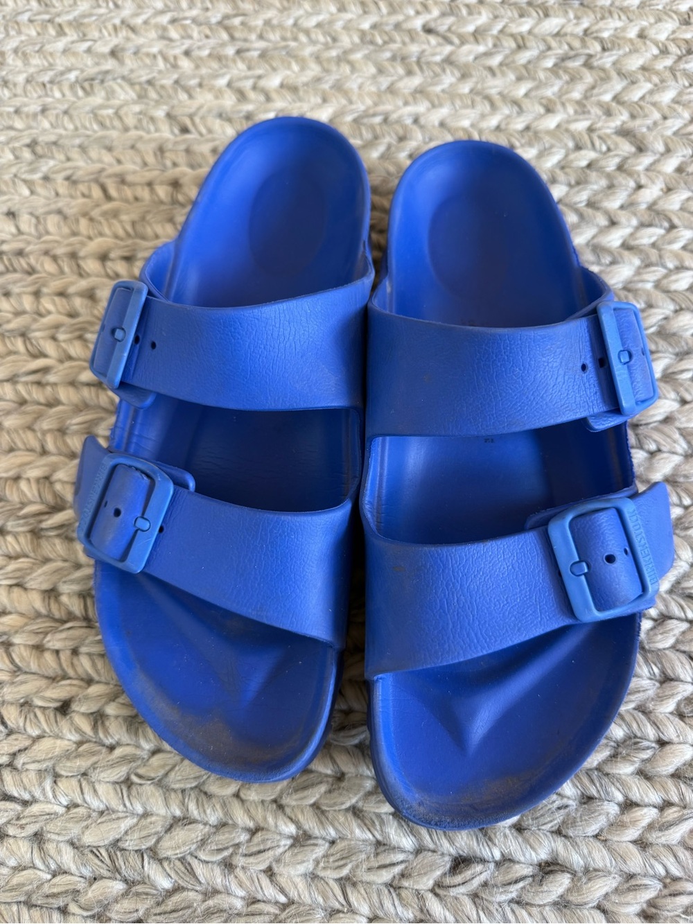 Birkenstock Blue Double-Buckle Slide Sandals